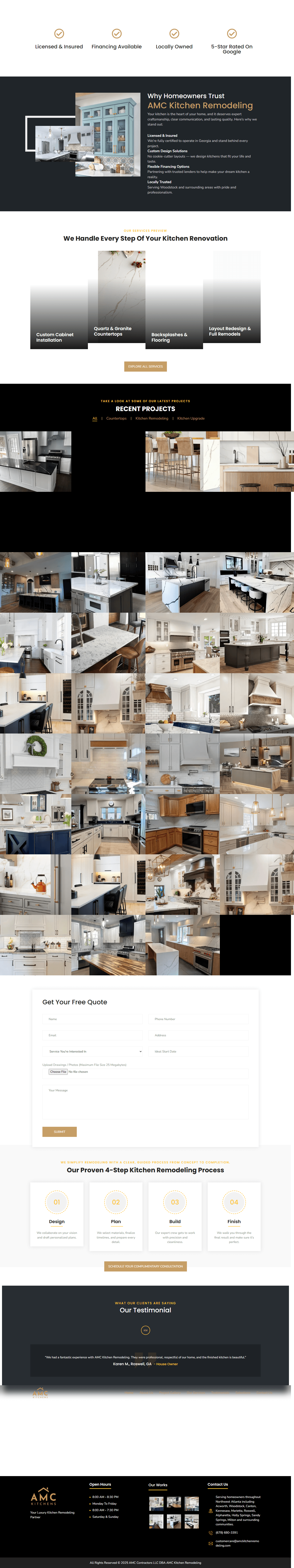 Screenshot of AMC Kitchen Remodeling