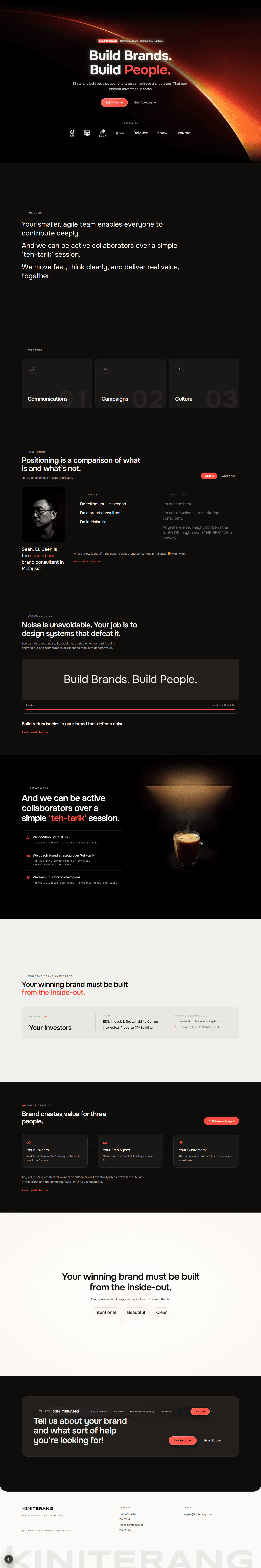Screenshot of Kiniterang — Brand Consultancy Site