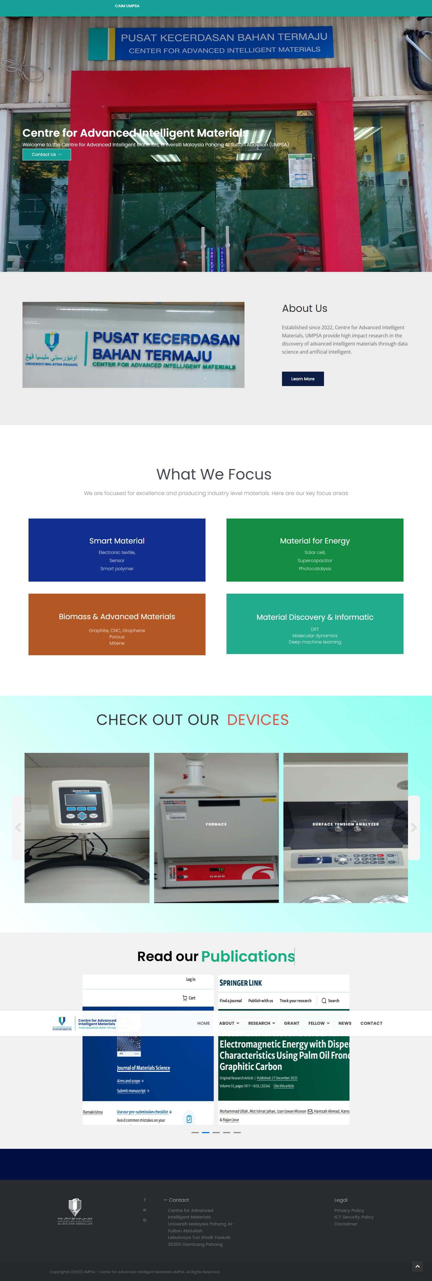 Screenshot of UMPSA Centre Website
